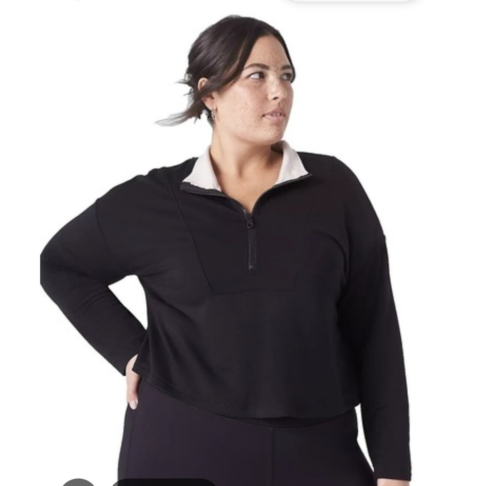LIVI Lane Bryant Black Quarter Zip Athleisure Pullover Sweatshirt 18/20 Soft